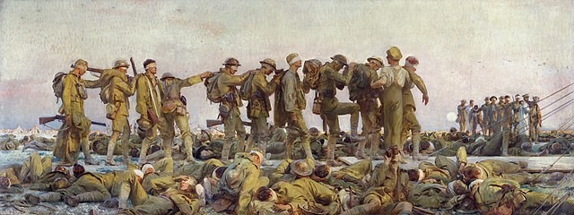Gassed, par John Singer Sargent, 1918, huile sur toile (Wikipedia)