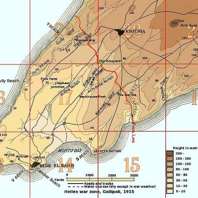 Carte du cap helles gallipoli 1915