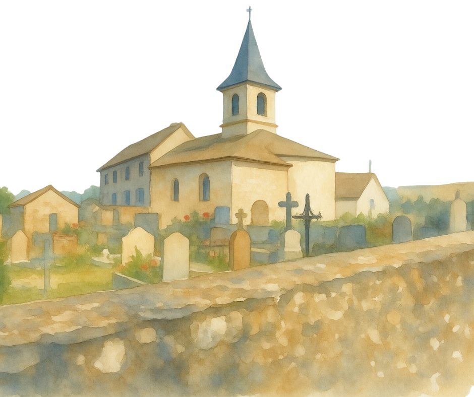 Eglise de hures aquarelle