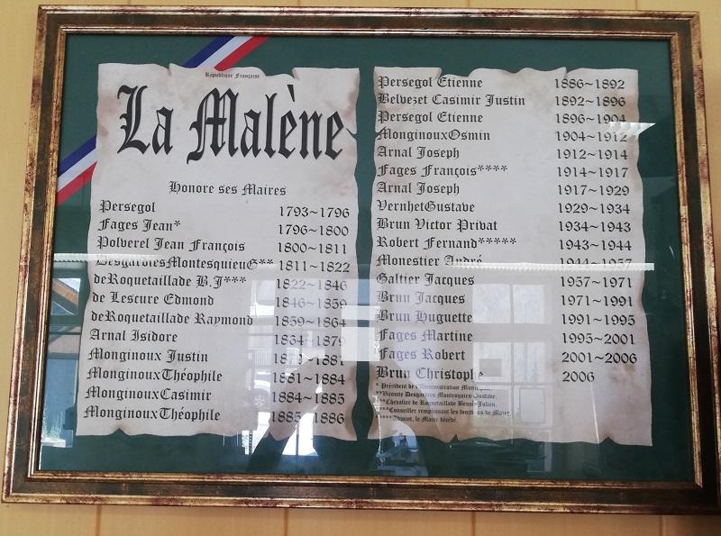 Maires de la Malène