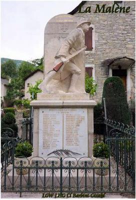 Monument aux morts de la Malène aujourd'hui