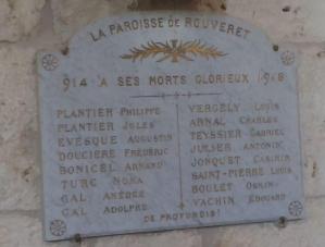 Plaque eglise rouveret