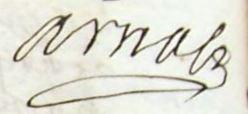 Signature de jean arnal pere de hyelzas