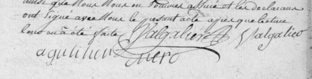 Signatures valgalier pere et fils